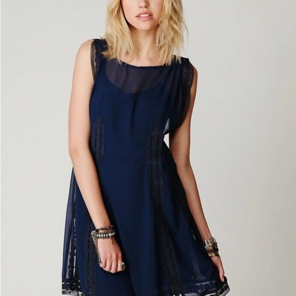 Free People Blue Lace Dress